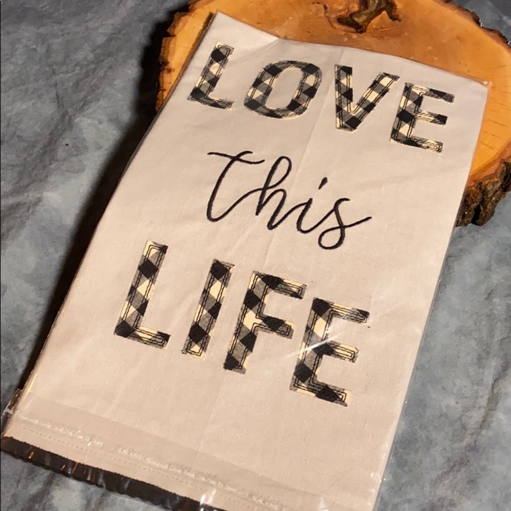Glory Haus Love this Life Tea Towel NWT